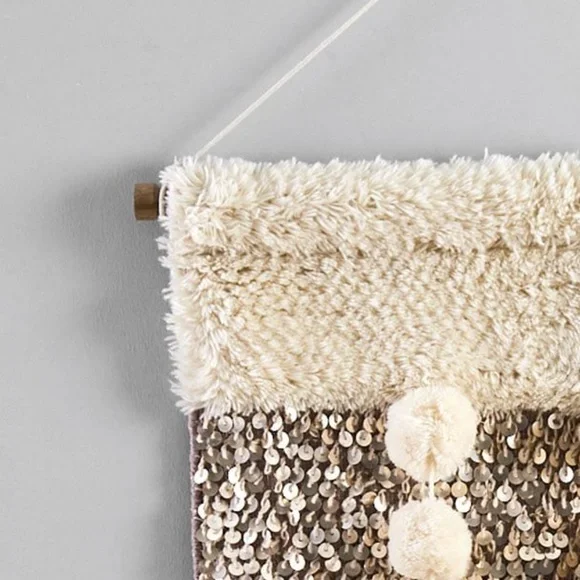 LARGE West Elm X Pottery Barn Woven Wall Hanging Blush Pink Tapestry NEW in BOX - Picture 4 of 8